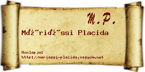 Máriássi Placida névjegykártya